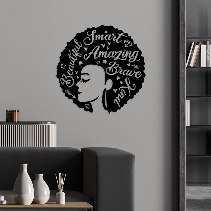Wallity Woman 1 Escultura de Pared de Metal Negro Wallity Woman 1 Escultura de Pared de Metal Negro